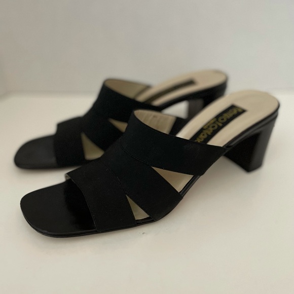 Renzo Fontanelli Firenze Nappa Black High Heel Sandals, Size 4A, Italy, GUC. - Picture 1 of 7